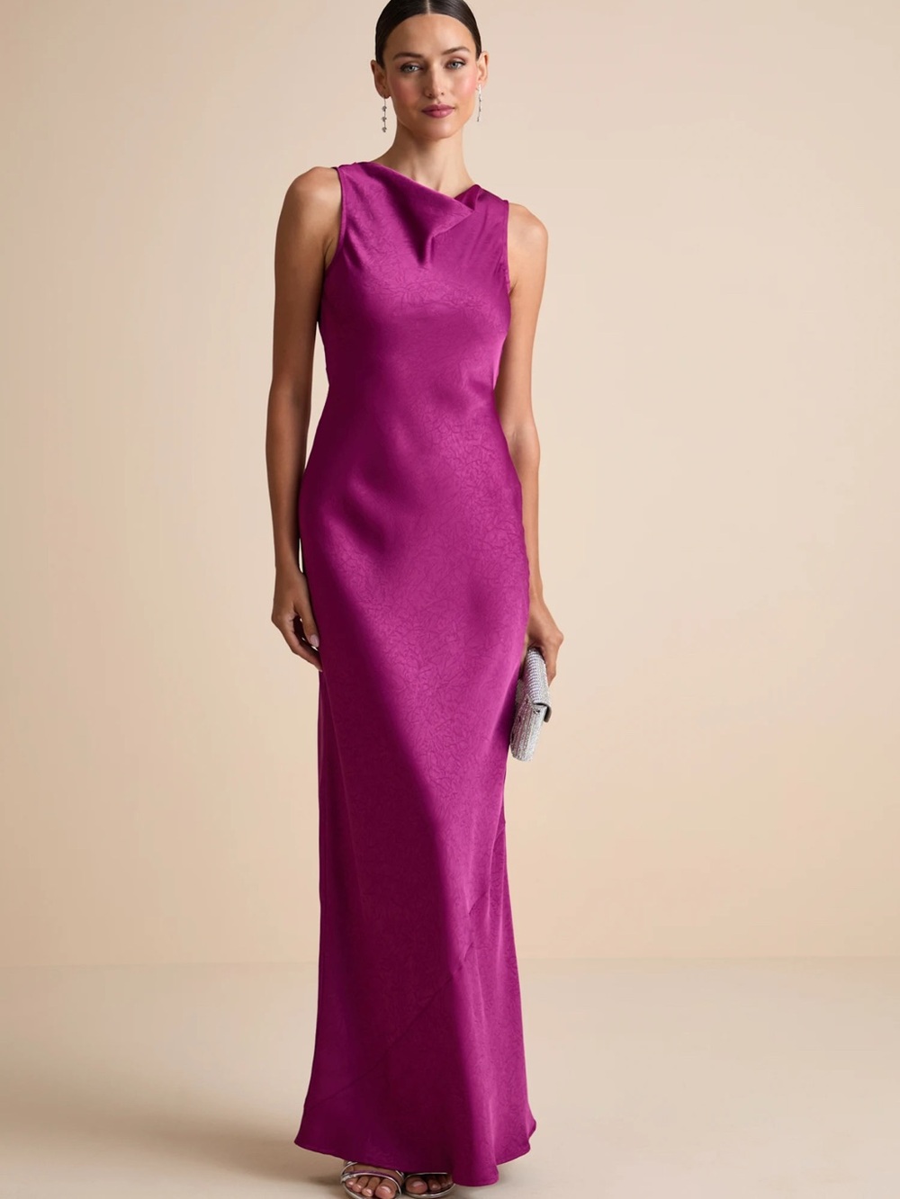 NWT Lulus Alisha Magenta Backless Maxi Dress
